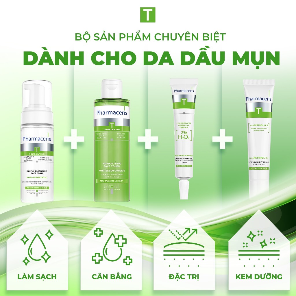 Nước cân bằng Toner giảm nhờn dành cho da dầu mụn PHARMACERIS PURI-SEBOTONIQUE 200ml - Skin Studio