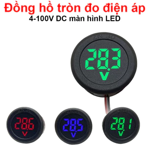 Đồng hồ tròn đo điện áp 4 - 100V DC màn hình LED