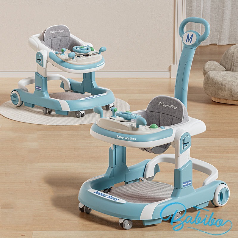 Xe tập đi cho bé BABIBO KIDS, xe tập đứng cho bé bản cao cấp nhất có kèm đồ chơi bàn nhạc và cán đẩy
