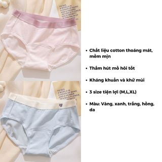 Quần lót nữ cao cấp cotton co giãn tốt đáy lót kháng khuẩn,Quần chip nữ cạp vừa tôn dáng DEVARI L183
