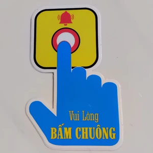 Biển báo Vui Lòng Bấm Chuông. Decal logo thông báo chú ý độc đáo, chống nước, không phai màu