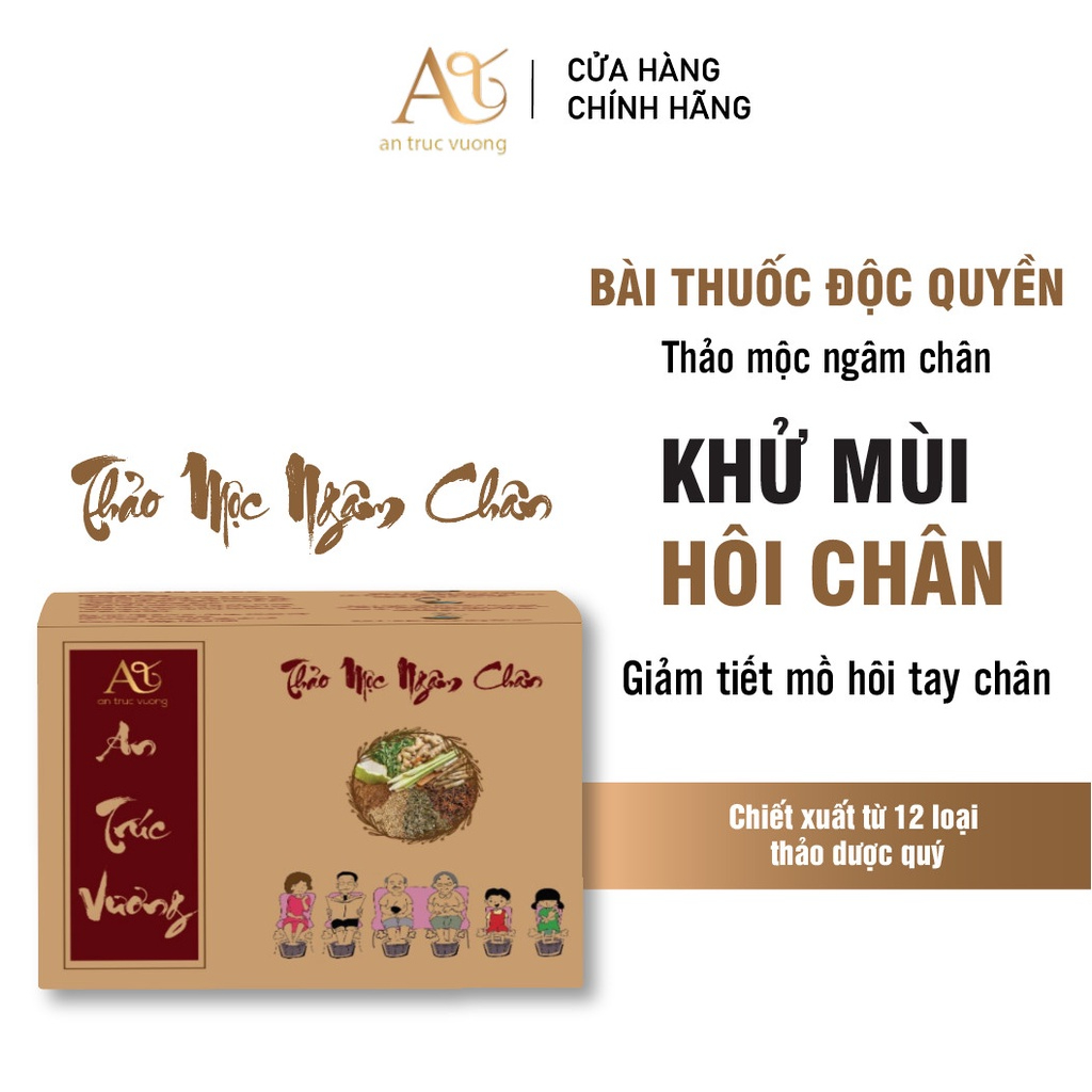 Thảo mộc ngâm chân An Trúc Vương giảm mùi hôi chân, ngăn tiết mồ hôi Hộp 20 túi lọc tiện dụng