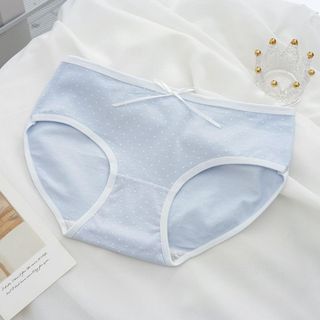 Quần chip nữ thun cotton đáy may hai lớp kháng khuẩn kèm họa tiết đính nơ dễ thương DEVARI L8030