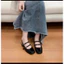 Giày sandal bít mũi retro 4cm chất da bóng form chuẩn ( 4p 3 QUAI)