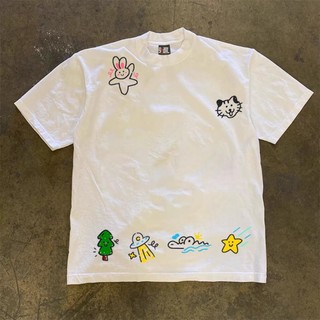 Áo Phông Cổ Tròn Tay Ngắn Phối Họa Tiết Vui Nhộn Trẻ Trung Năng Động Chất Liệu Cotton Khô Siêu Thoáng Mát Cực Mềm Mịn