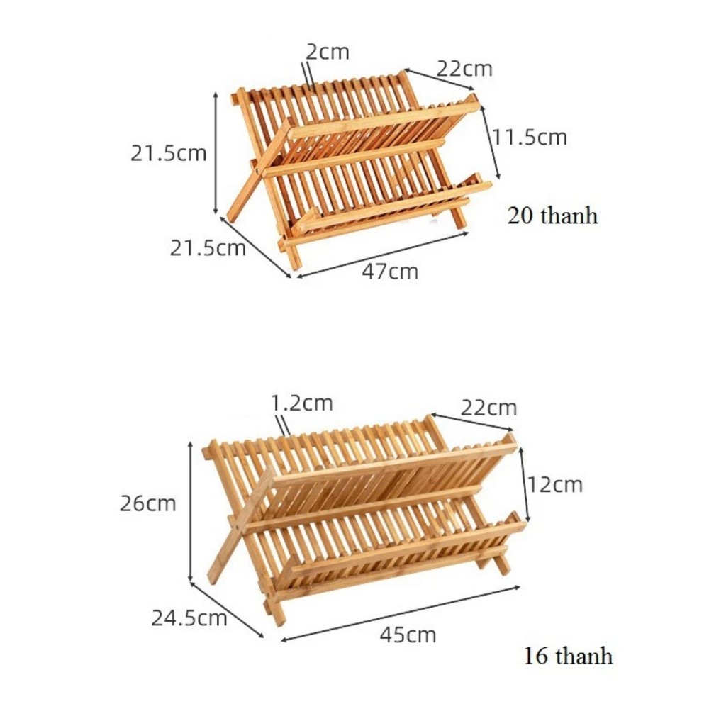Giá Để Chén Đĩa Bằng Gỗ Thông Tự Nhiên Gấp Gọn Chống Nước ,Mối Mọt.Khay Để Đĩa Bát.