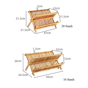 Giá Để Chén Đĩa Bằng Gỗ Thông Tự Nhiên Gấp Gọn Chống Nước ,Mối Mọt.Khay Để Đĩa Bát.