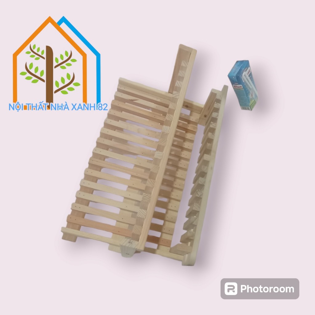 Giá Để Chén Đĩa Bằng Gỗ Thông Tự Nhiên Gấp Gọn Chống Nước ,Mối Mọt.Khay Để Đĩa Bát.