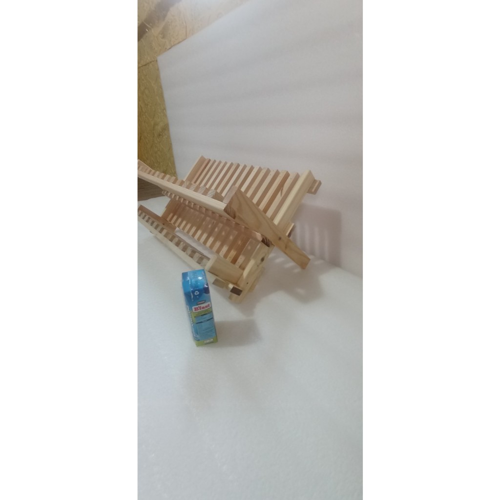Giá Để Chén Đĩa Bằng Gỗ Thông Tự Nhiên Gấp Gọn Chống Nước ,Mối Mọt.Khay Để Đĩa Bát.