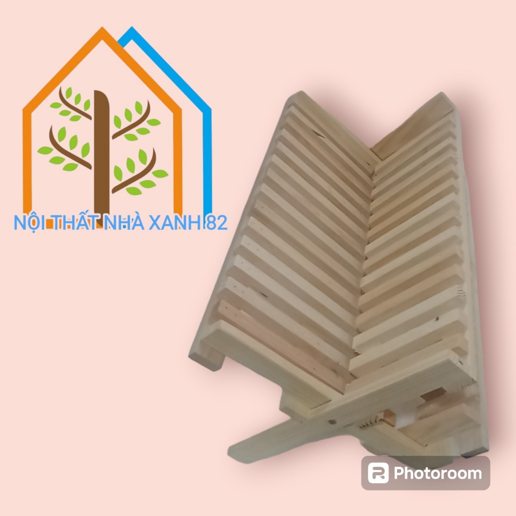 Giá Để Chén Đĩa Bằng Gỗ Thông Tự Nhiên Gấp Gọn Chống Nước ,Mối Mọt.Khay Để Đĩa Bát.