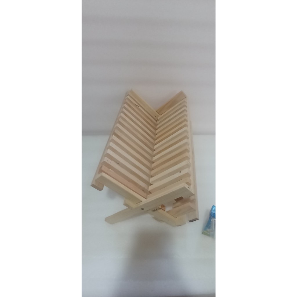 Giá Để Chén Đĩa Bằng Gỗ Thông Tự Nhiên Gấp Gọn Chống Nước ,Mối Mọt.Khay Để Đĩa Bát.