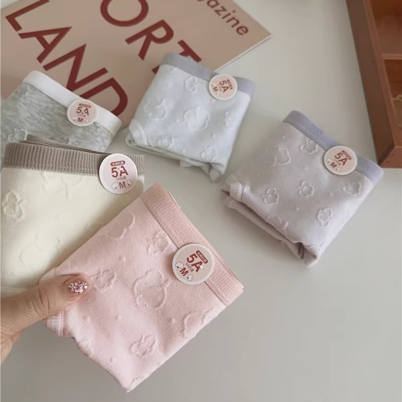 [ Xả Hàng ] Quần lót nữ cotton họa tiết thêu nổi độc đáo, Quần chip nữ viền in chữ cá tính ZANABRA LY01