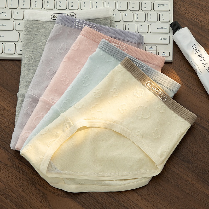 [ Xả Hàng ] Quần lót nữ cotton họa tiết thêu nổi độc đáo, Quần chip nữ viền in chữ cá tính ZANABRA LY01