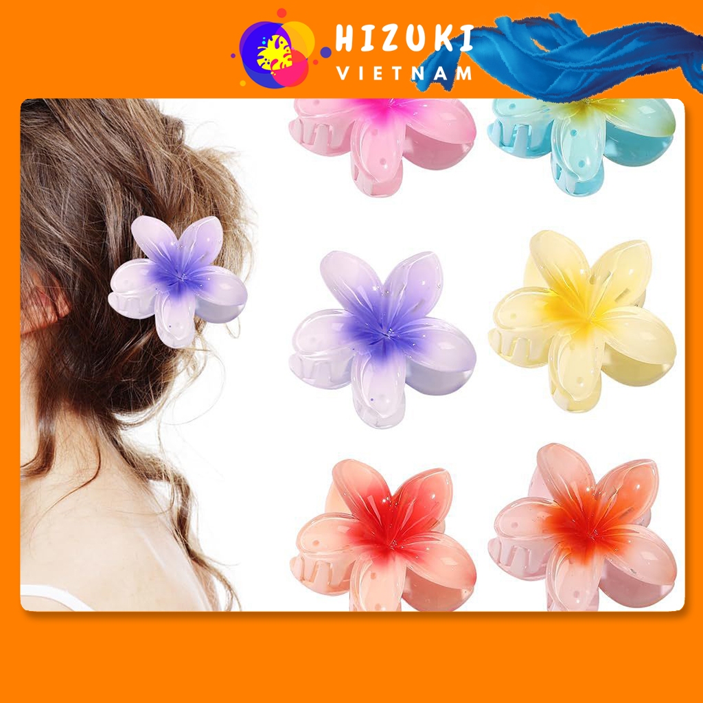 Kẹp tóc hoa sứ hoa ly iLita kẹp càng cua đẹp cho nữ đẹp hottrend nhiều màu sắc phong cách Hawaii 8cm nhiều màu