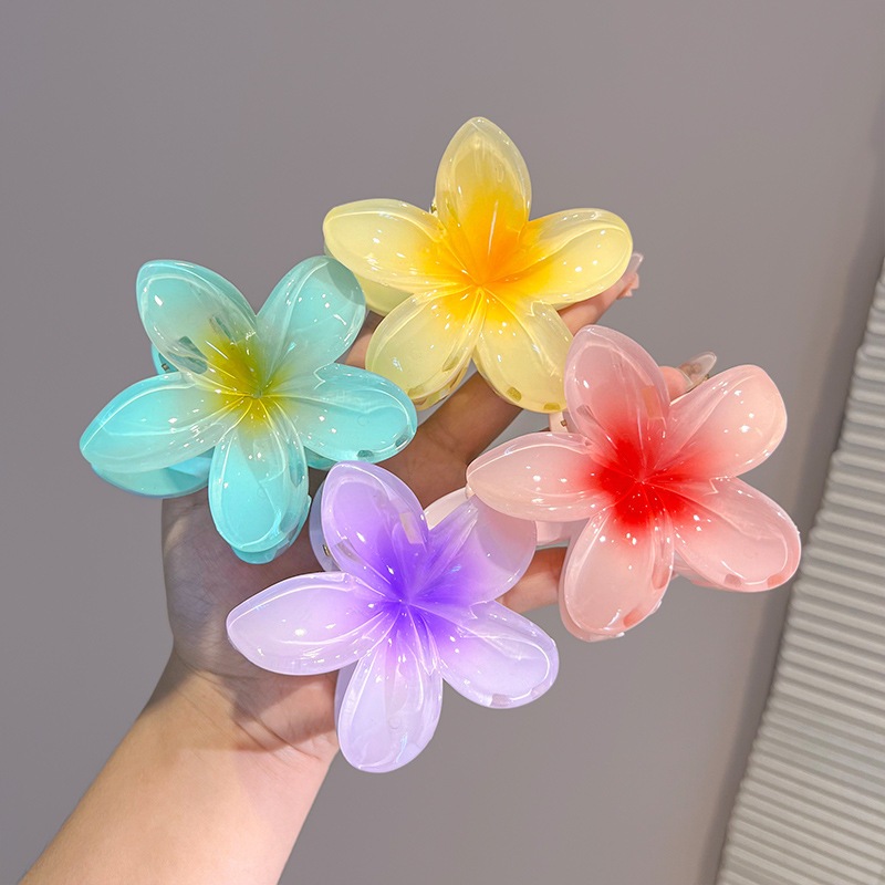 Kẹp tóc hoa sứ hoa ly iLita kẹp càng cua đẹp cho nữ đẹp hottrend nhiều màu sắc phong cách Hawaii 8cm nhiều màu