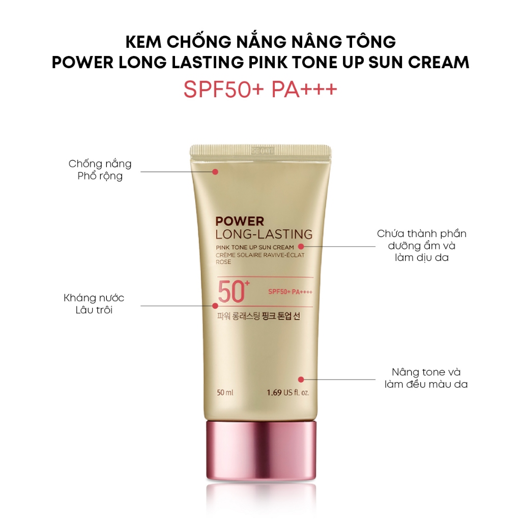 Ảnh Combo 2 Kem Chống Nắng Thefaceshop Power Long Pink Tone Up Spf50++ 50Mlx2 1