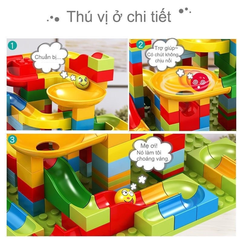 Bộ đồ chơi xếp hình cầu trượt thả bi cho bé bộ 168 chi tiết cao cấp và an toàn cho bé thỏa sức sáng tạo