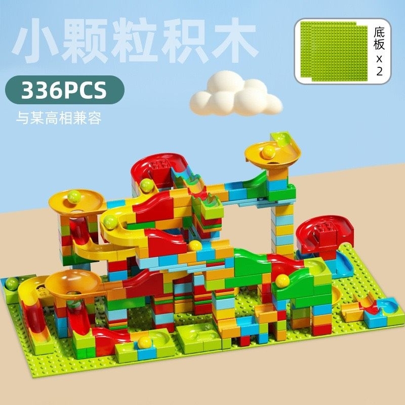 Bộ ghép hình cầu trượt , bộ ghép hình thả bi cho bé , bộ ghép hình 336 chi tiết thỏa sức cho bé sáng tạo