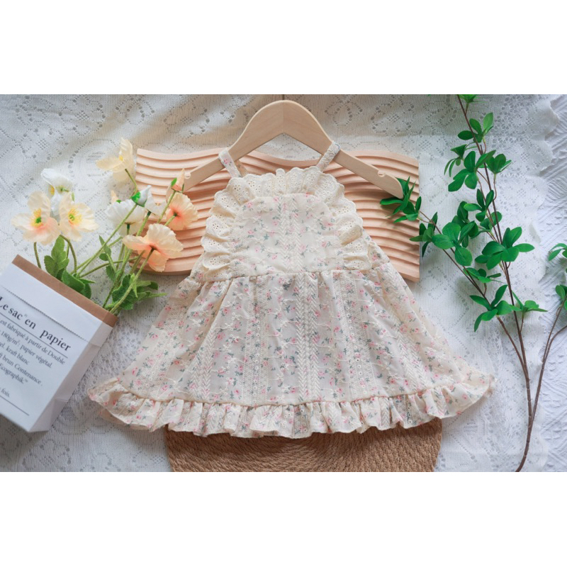 Váy hè cho bé gái họa tiết hoa nhí dễ thương size 1-5 tuổi