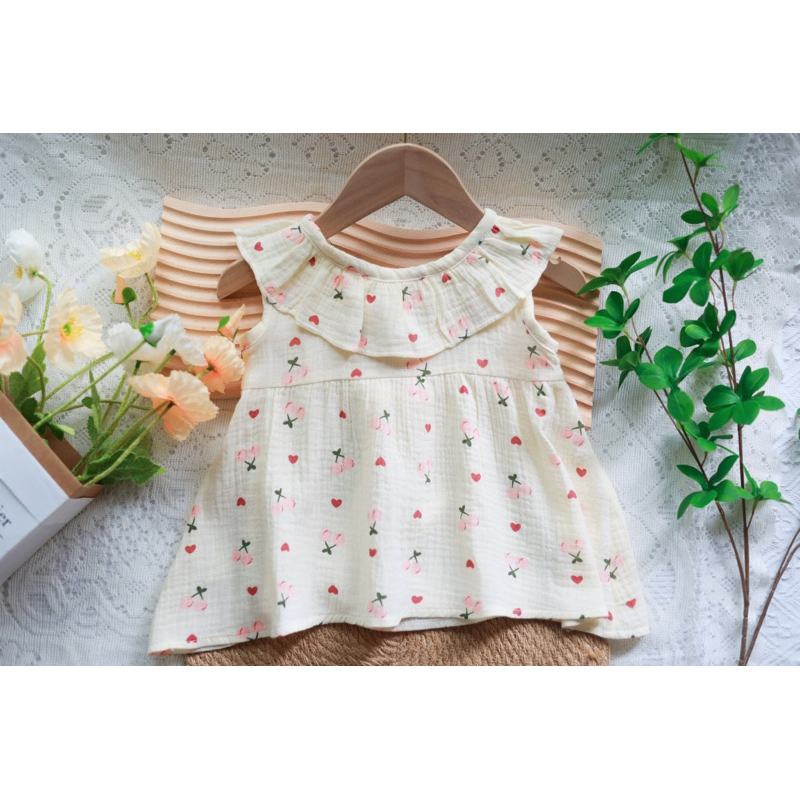 Váy hè cho bé gái họa tiết hoa nhí dễ thương size 1-5 tuổi