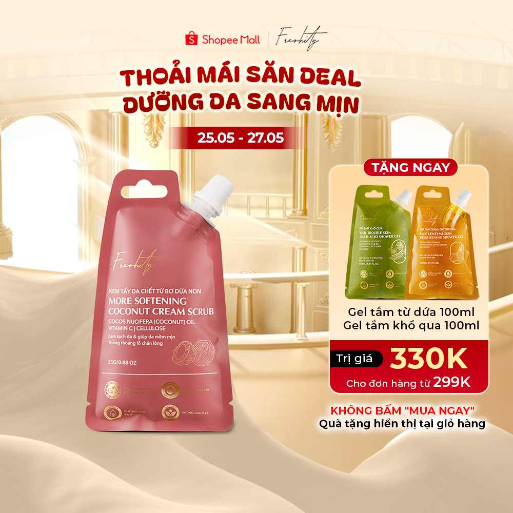 Kem tẩy da chết cơ Freshity 25g thể chiết xuất bơ dừa non cho làn da ...