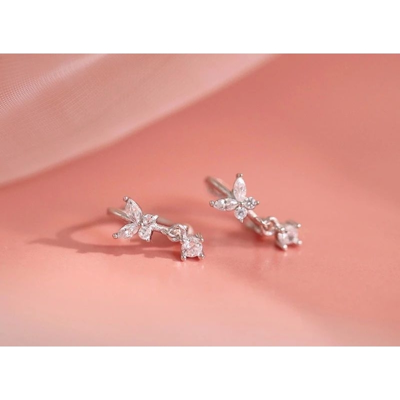 Khuyên Tai Bướm Đá CRYSTAL BUTTERFLY DROP HOOP JetanX (1 chiếc)