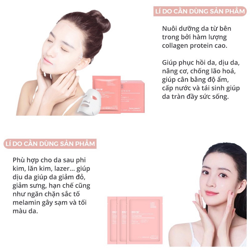 Combo 5 miếng Mặt nạ rwine beauty Mặt Nạ Nhau Thai Cừu Cuống Rốn Tế Bào Gốc Nhật Bản IS114