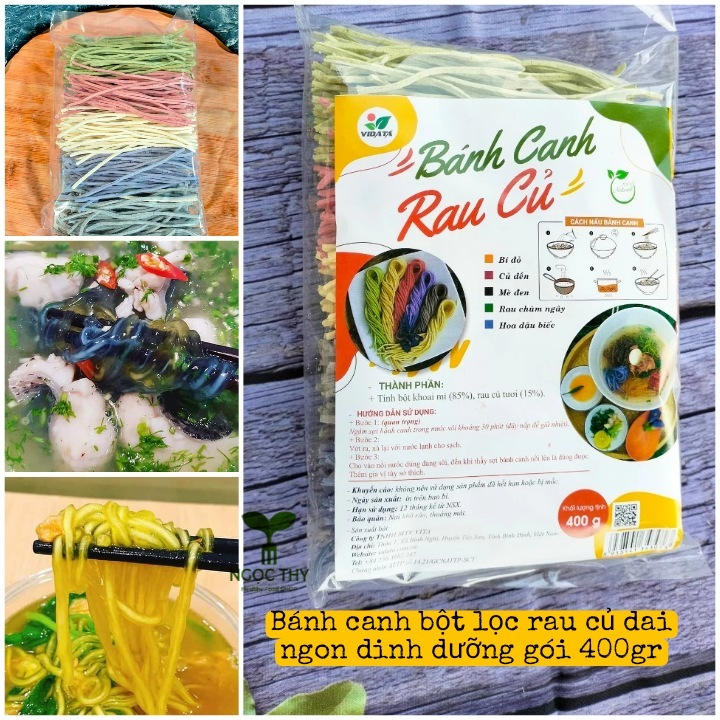 Bánh canh bột lọc rau củ ngũ sắc Vidata 350gr/gói, dai ngon tròn vị ...