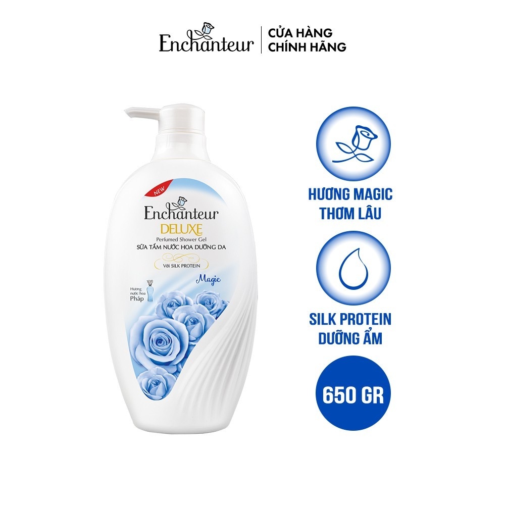 Sữa tắm hương nước hoa dưỡng da thơm mịn Enchanteur Deluxe 650g