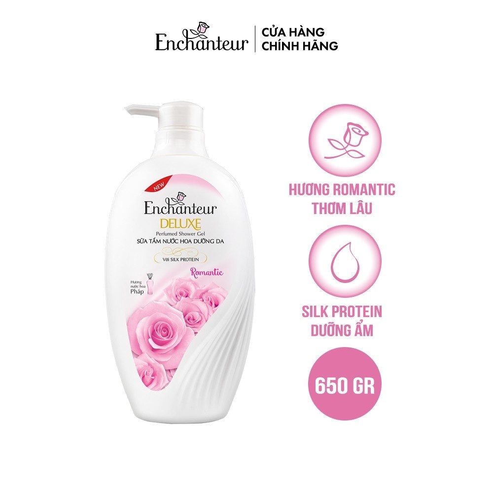Sữa tắm hương nước hoa dưỡng da thơm mịn Enchanteur Deluxe 650g
