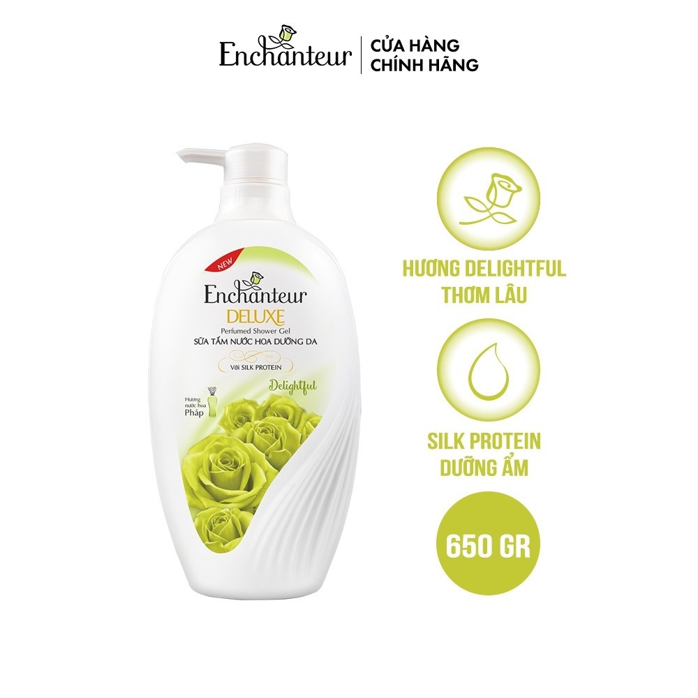 Sữa tắm hương nước hoa dưỡng da thơm mịn Enchanteur Deluxe 650g