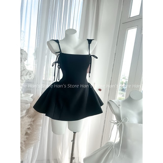 [HAN’S STORE ]( SẴN ĐEN ) VÁY 2 DÂY BẢN TÙNG BỒNG BỀNH CỰC XINH MÙA HÈ (ẢNH THẬT)