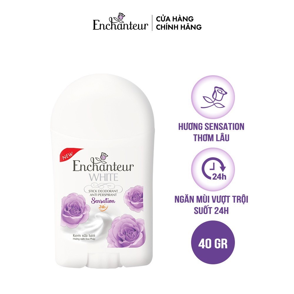 Sáp khử mùi trắng da hương hoa enchanteur 40g