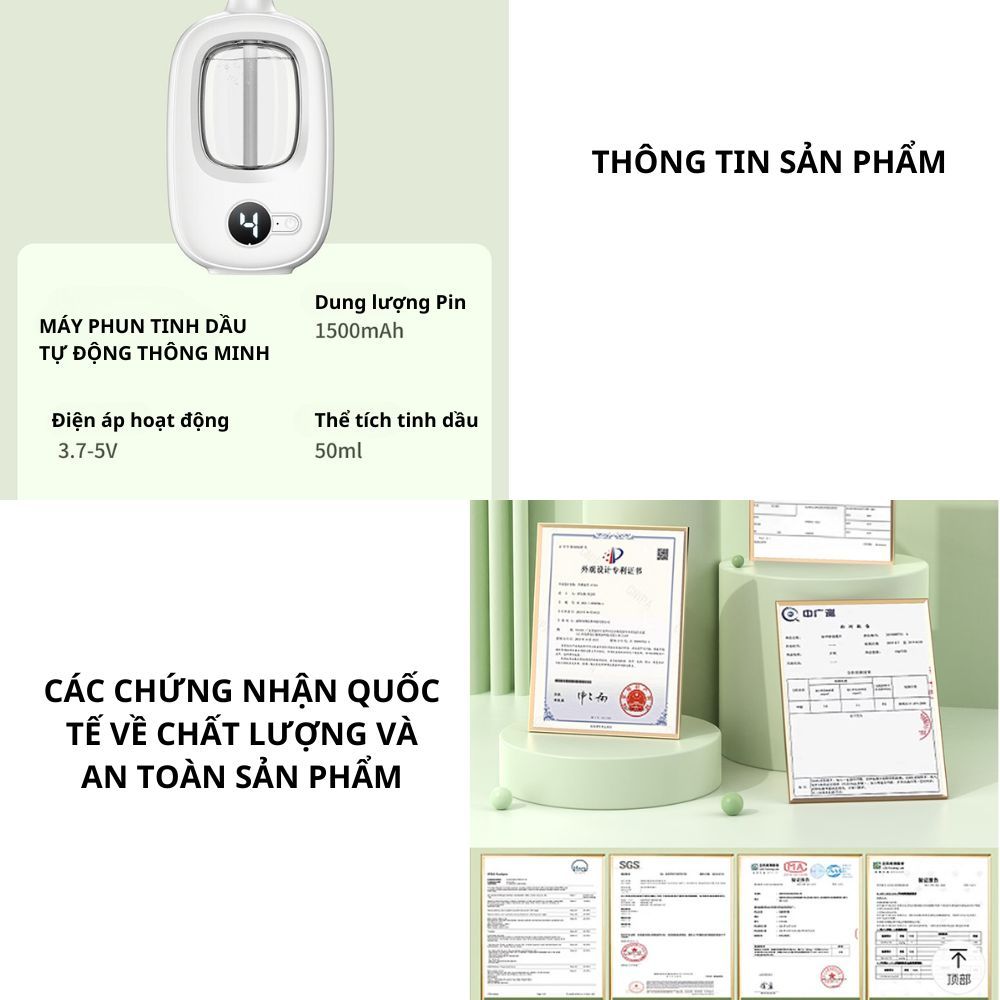 Máy Khuếch Tán Tinh Dầu Tự Động Varomas Tạo Độ Ẩm Không Khí Tự Động Cho Toilet Phòng Khách Khử Mùi Lâu Phai KT98