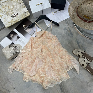 Sét áo yếm thô hoa + quần sooc hoạ tiết mùa hè