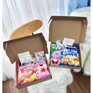 Hộp quà bánh kẹo kèm gấu bông dễ thương