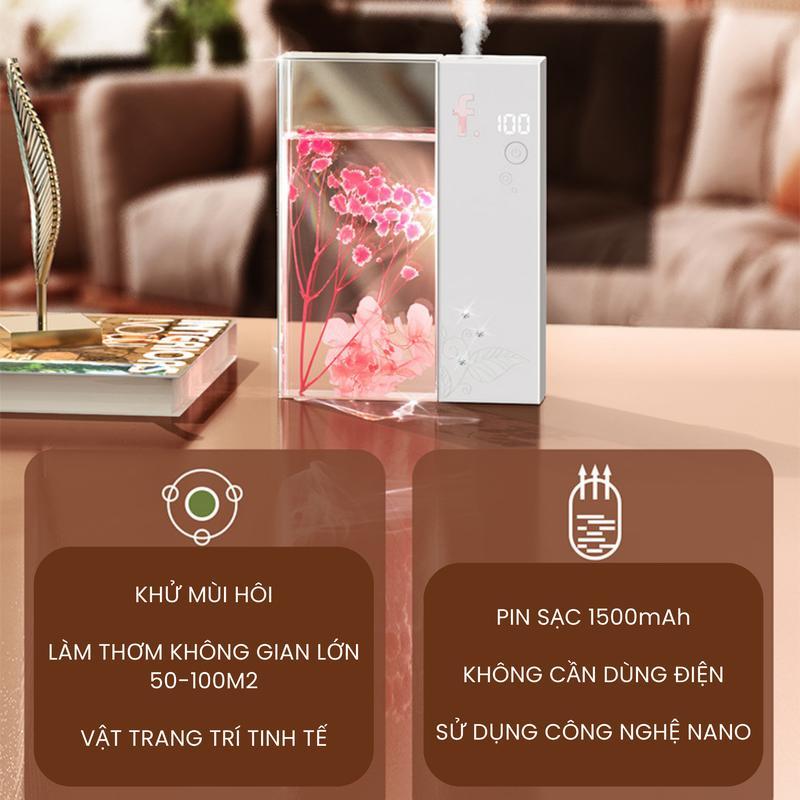 Máy Xịt Thơm Phòng Tự Động Varomas Máy Xông Tinh Dầu Khuếch Tán Hương Thơm Phòng Ngủ Pin Sạc Kèm Tinh Dầu Nước Hoa KT95