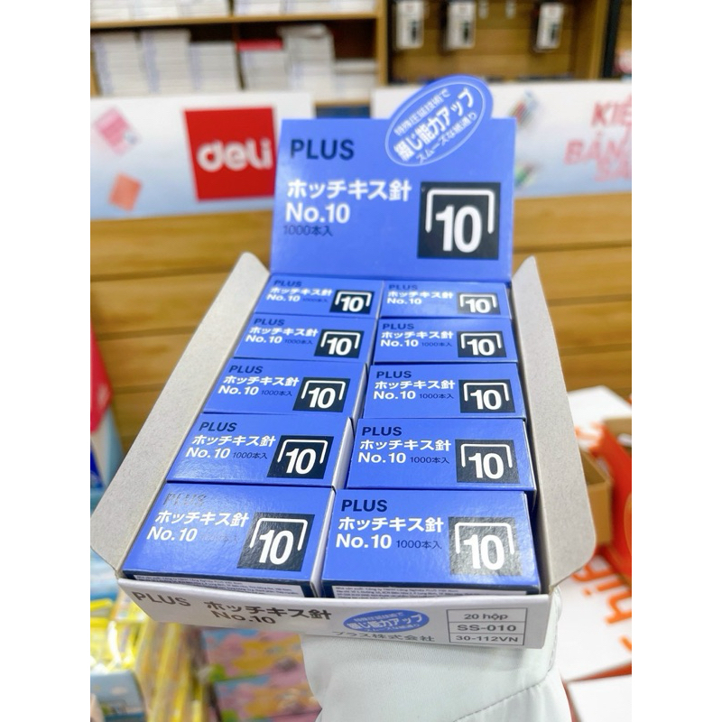 Lốc 20 hộp bé ghim bấm/đạn ghim no.10 Plus