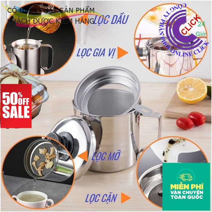 Bình Lọc Đa Năng 1.2 Lít, Lược Bã Trái Cây, Trà, Rau Má, Ca Lọc Dầu Có Lưới Lọc Cặn Bằng Inox 304