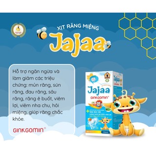 Xịt răng miệng phòng ngừa sâu răng Jajaa Ginkgomin khử mùi hôi dành cho trẻ em