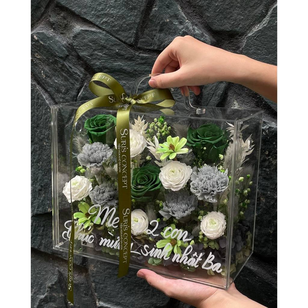 Box vali mica đựng hoa khô hoa sáp - Hộp hoa mica trong suốt | Shopee ...