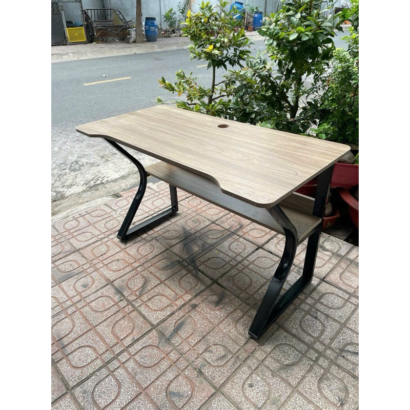 bàn làm việc, bàn gaming chữ K uốn chân sắt cứng cáp có kệ sách | BigBuy360 - bigbuy360.vn