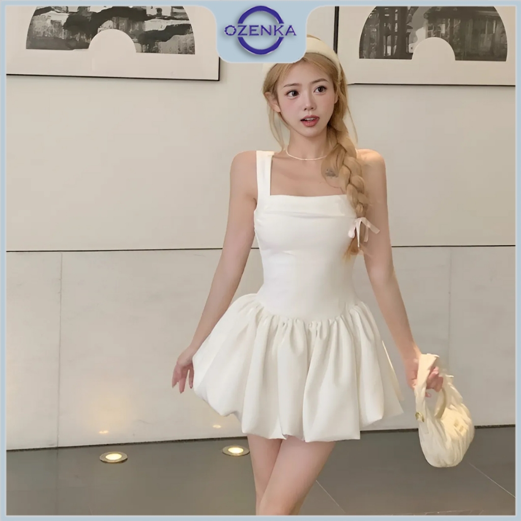 Váy bồng xòe dáng bí sang chảnh gợi cảm ozenka , đầm body ngắn kiểu hàn quốc sexy mặc đi chơi đi biển