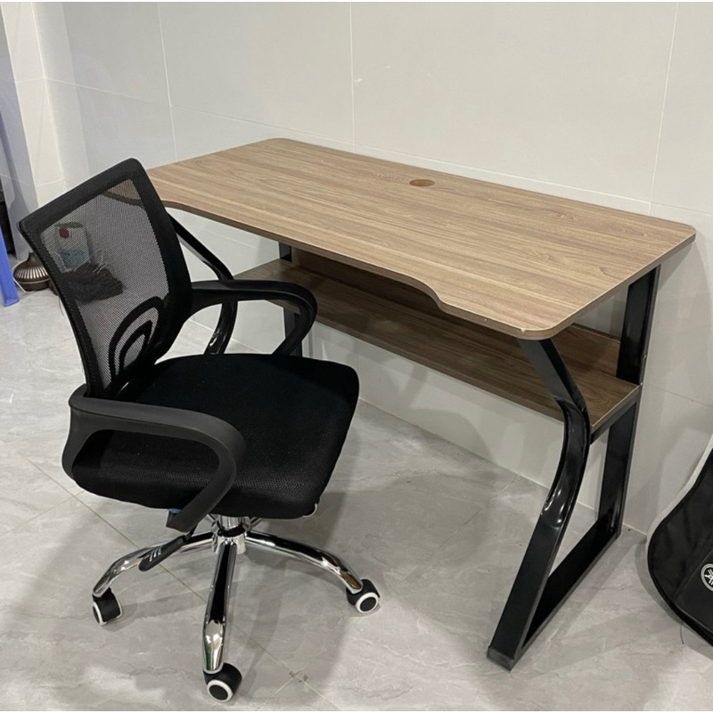 bàn làm việc, bàn gaming chữ K uốn chân sắt cứng cáp có kệ sách | BigBuy360 - bigbuy360.vn