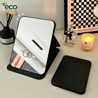 Gương để bàn ECO bằng da PU có thể gấp gọn, gương da đen gấp để bàn văn phòng, học sinh mang du lịch