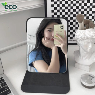 Gương để bàn ECO bằng da PU có thể gấp gọn, gương da đen gấp để bàn văn phòng, học sinh mang du lịch