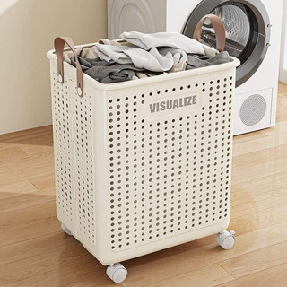 Giỏ Đựng Quần Ao Chất Liệu Nhựa Cao Cấp ,Gấp Gọn, Có Quai Xách Và Bánh Tiện Lợi Cho Phòng Tắm , Hộ Gia Đình , Loại Cỡ To