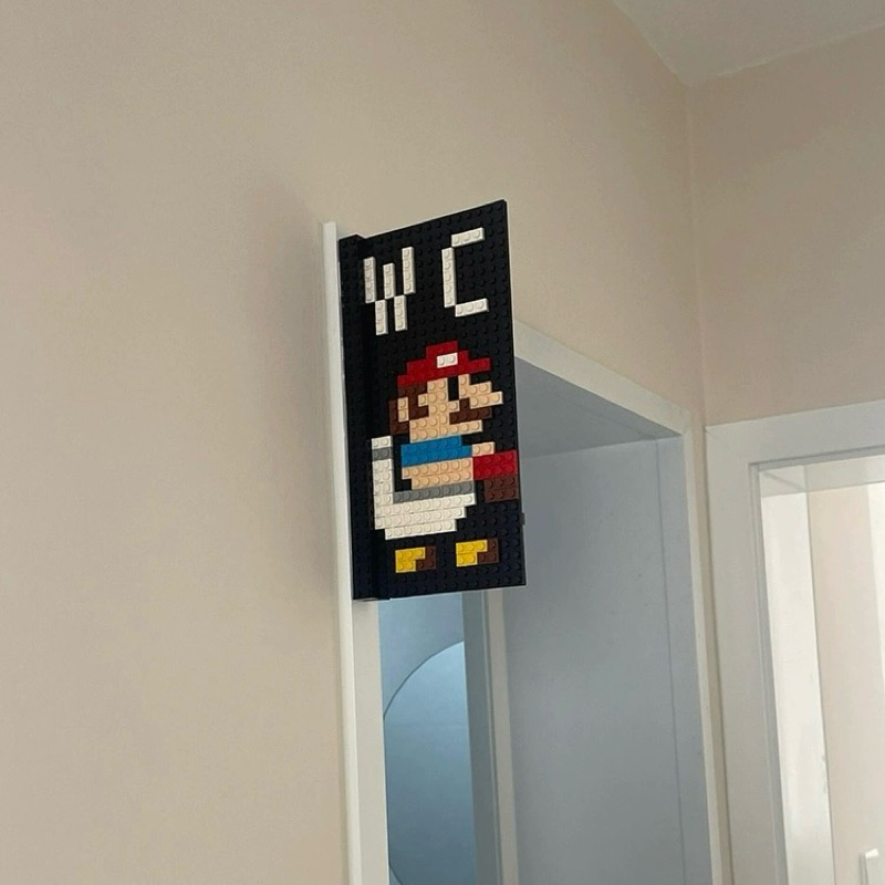 BỘ XẾP HÌNH BIỂN BÁO WC MARIO HÀI HƯỚC DECOR NHÀ | Shopee Việt Nam