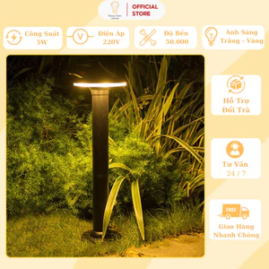 Đèn Cột Sân Vườn Đĩa Bay Energy Green Lighting DSV-1170 (60cm) - Cắm Điện Và Dùng Năng Lượng Mặt Trời - BH 1 Năm