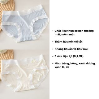 Quần lót nữ thun cotton cạp vừa tôn dáng đáy may chắc chắn kháng khuẩn in logo dễ thương DEVARI LY03